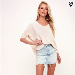 Soft blush knit long sleeve top